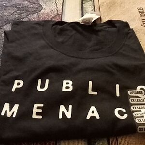 Black Graphic T-Shirt with White Lettering